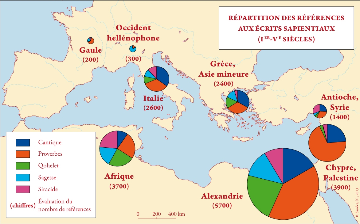 Distribution of references to Wisdom writings (1st-5th centuries)